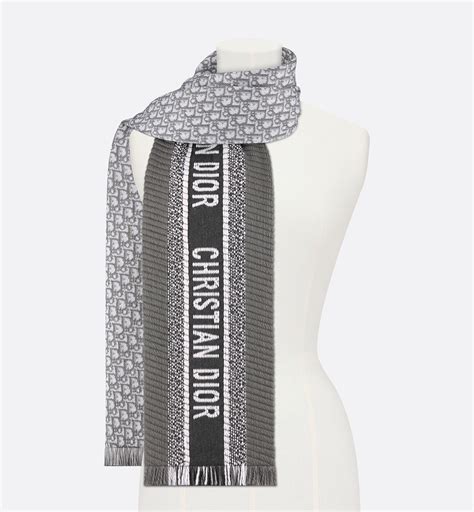 dior oblique scarf grey.